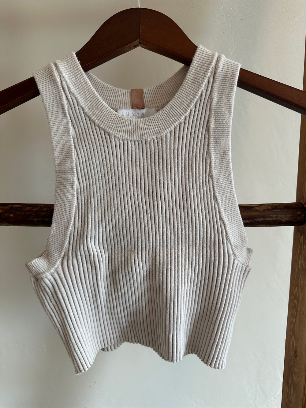 lunya Ribbed Tank Top in Light Cream